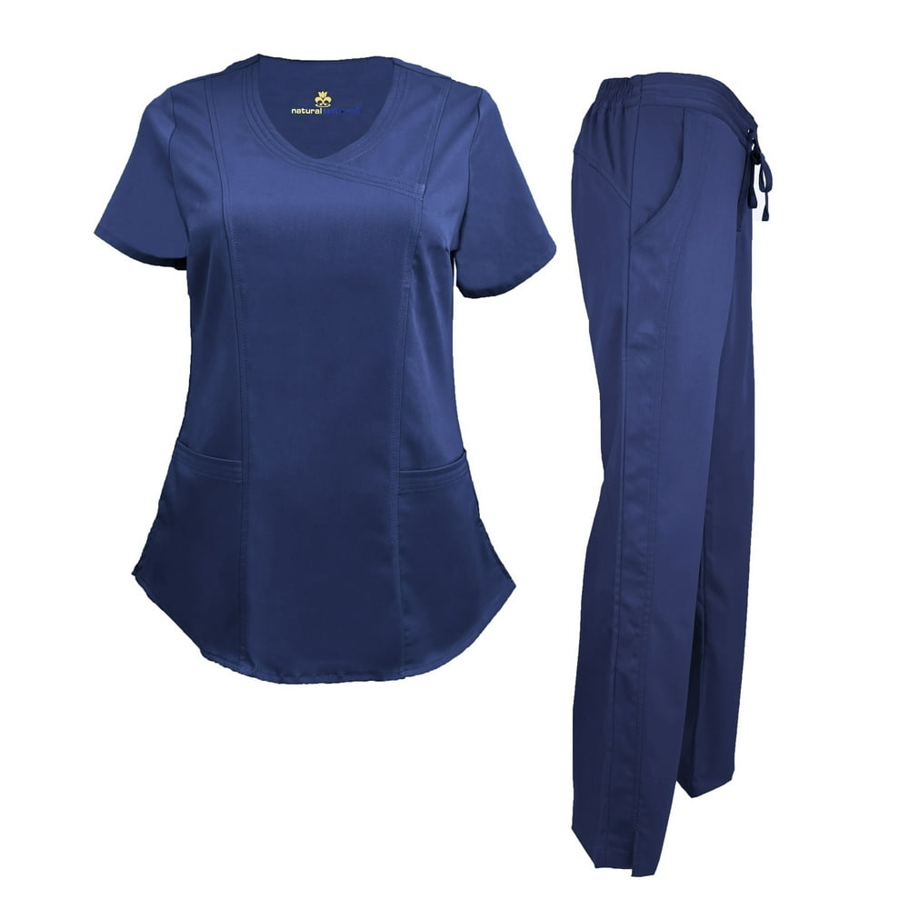Natural Uniforms NATURAL UNIFORMS WOMENS STRETCH SCRUB SET WITH MOCK