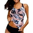 thumbnail image 2 of Womens Printed Strappy Racerback Tankini Swim Top No Bottom S - XXXL, 2 of 6