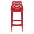 thumbnail image 3 of Pemberly Row Modern Resin Polypropylene Patio Bar Stool in Red, 3 of 7