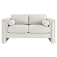 thumbnail image 5 of Loveseat Sofa Couch, Ivory White, Fabric, Living Kitchen Cafe Bistro Hospitality Restaurant, Modern Contemporary HB34799, 5 of 9