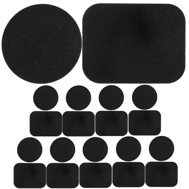 1 Set 20Pcs Mount Metal Plates for Cell Phone Magnet Holder Magnetic Car Mount (Black)