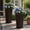 Sandblasted Black, variant on TopComfy Tall Planters for Outdoor Plants Set of 2, 23.6" Modern Tapered Indoor Flower Pots with Drainage Holes/Partition/Tray for Porch Patio Garden, Sandblasted Brown