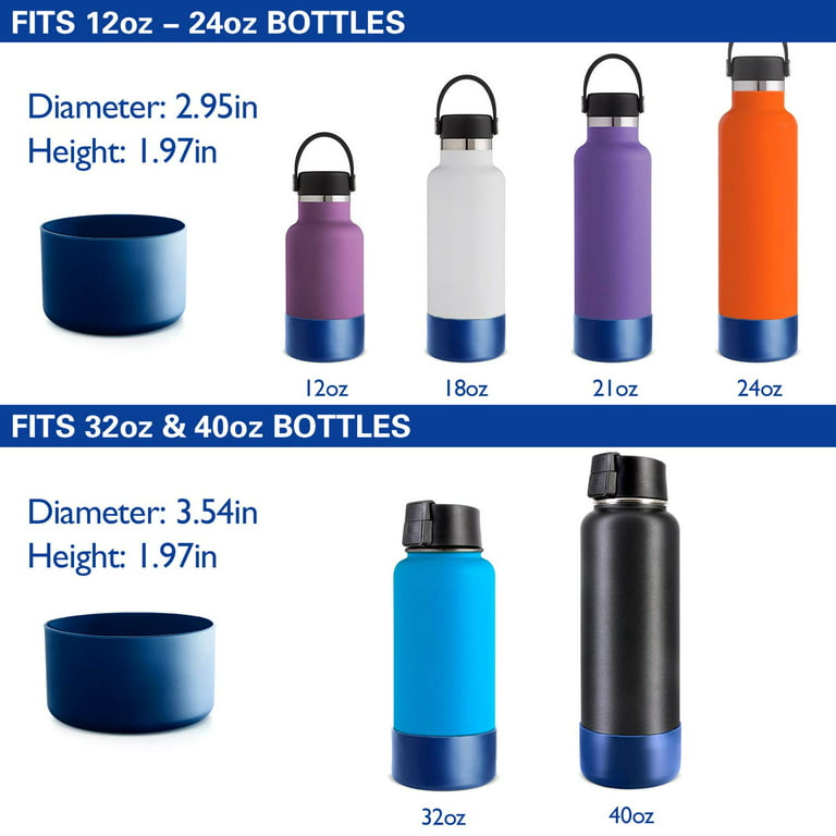 2pcs Silicone Boot Sport Water Bottles Flask Anti-slip Bottom Sleeve Cover,  Reduces Noise Protective Silicone Water Bottle Bottom Sleeve Cover