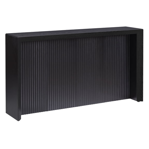 Evelyn&Zoe Modern/Contemporary 56" Wide Black Grain Console Table