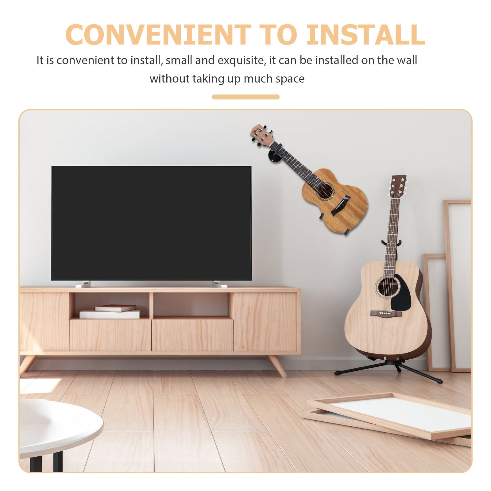 Mobutofu Wall Guitar Hanger Metal Ukulele Holder for Musicians, Display Stand 8.3x6.3in, and Secure