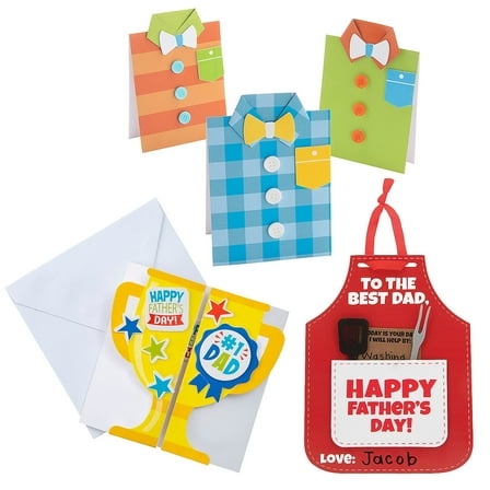 Fun Express Father’s Day Card Craft Kit Assortment - Makes 36