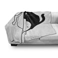 thumbnail image 3 of Ying Yang Soft Flannel Fleece Throw Blanket, Cats Cuddle Hugging Unity Ying Yang Sign Cartoon Animals Feng Shui, Cozy Plush for Indoor and Outdoor Use, 60" x 80", Black White, by Ambesonne, 3 of 6