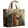 thumbnail image 2 of Dwellin Tote Bag for Women Floral Print Puffy Work Purse Handbag Large Quilted Shoulder Top Handle Travel Shopping Bags(F-B), 2 of 5
