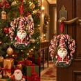 thumbnail image 4 of 3.15 in 2D Candy Cane Christmas Ornament, Vintage Red and White Hanging Pendant with Santa, Gnome, Reindeer and Sleigh Artwork for Tree and Seasonal Display, 4 of 6
