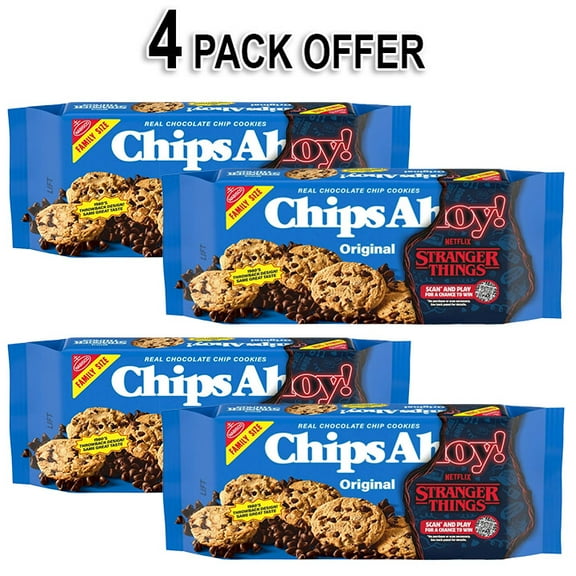 CHIPS AHOY! Original Chocolate Chip Cookies, Family Size, Holiday Cookies, 18.2 oz (4 Pack)
