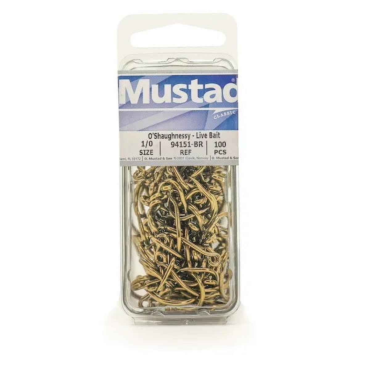 Mustad 94151 O'Shaughnessy  Live Bait Hook, 3X Strong, Point Bent In Classic Hook - 50 Per Pack