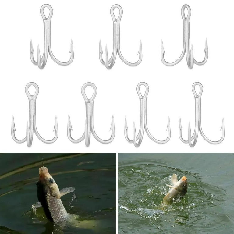 High Carbon Steel Round Bend Bend Bass Tackle Fishhooks VMC Fishing Treble  Hook Fishing Accessories 5/0# 