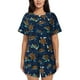 thumbnail image 1 of Balery Sea Turtles Swimming Conjunto de Pijama para Mujer con Estampado, Dos Piezas de Manga Corta y Shorts, Ropa de Dormir Suave con Cuello Redondo y Bolsillos-3X-Large, 1 of 6