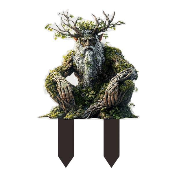 Estacas Para Jardín De Hadas Estacas Planas Para Jardín Estaca Acrílica 2D Para Maceta Insertable Para Suelo De Jardín Accesorios Para Jardín De Hadas Estatua De Hombre Árbol Adornos Para Macetas Y