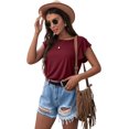 thumbnail image 4 of Anyjoin Women's Summer Tunic Tops Ruffle Short Sleeve Casual Shirts, 4 of 6