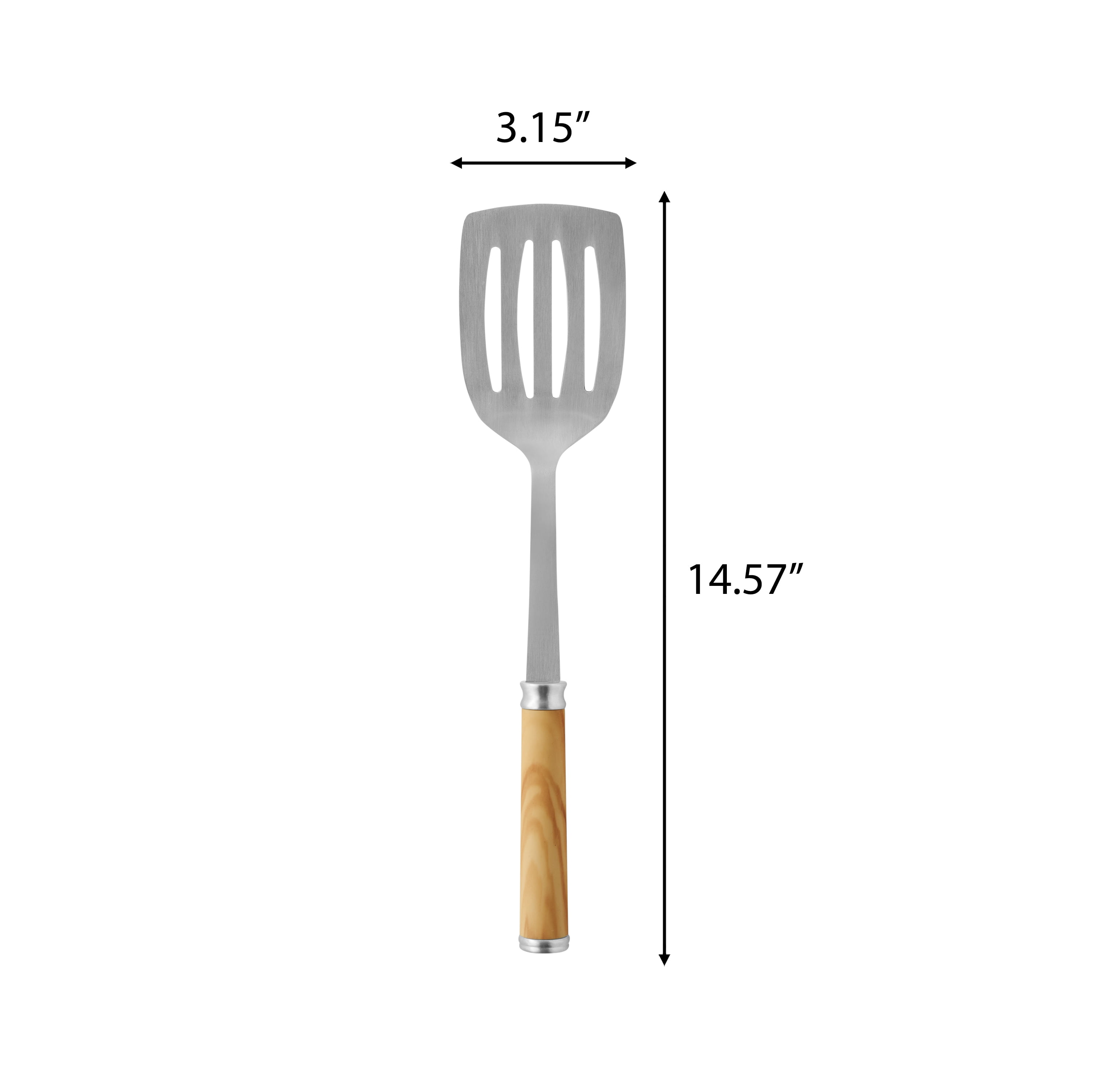 The Pioneer Woman Stainless Steel Slotted Turner, Olivewood