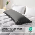 thumbnail image 3 of Lorviah Ruffled Body Pillowcase, Ultra Soft & Breathable 20"x54" Ruffled Body Pillow Cover with Envelope Closure, Dark Grey, 3 of 5
