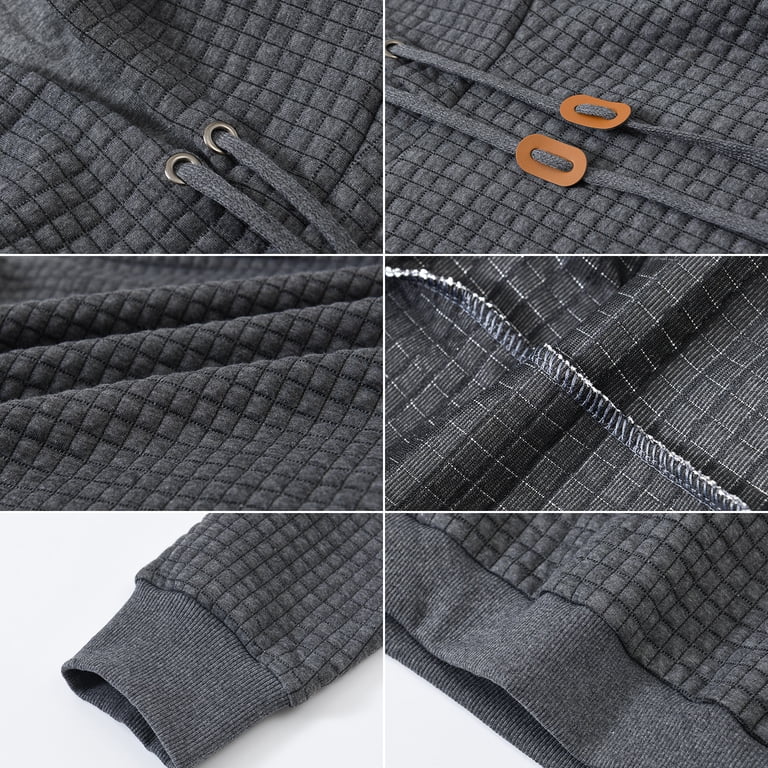 Weilanxin Men's Waffle Knit Pullover Hoodie photo 6