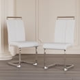 thumbnail image 6 of Miekor Modern Dining Chairs,PU Faux Leather High Back Upholstered Side Chair with C-shaped Tube Plating Metal Legs for Dining Room Kitchen Vanity Patio Club Guest Office Chair (Set of 4) BS0360, 6 of 6