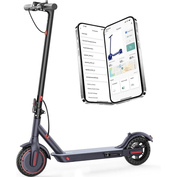 Electric Scooter for Ault,36V 10.4Ah Battery,19 Miles Max Speed,Up To 20 Miles,8.5-inch Solid Honeycomb Tires,Dual Suspension,LED Display,Long-Range Portable Commuting Scooter With APP