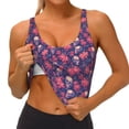 thumbnail image 3 of Pofeuu red Skull flower Print Sports Bra for Women Sexy Vest Yoga Running Gym Fitness Crop Bras Tops-Small, 3 of 8