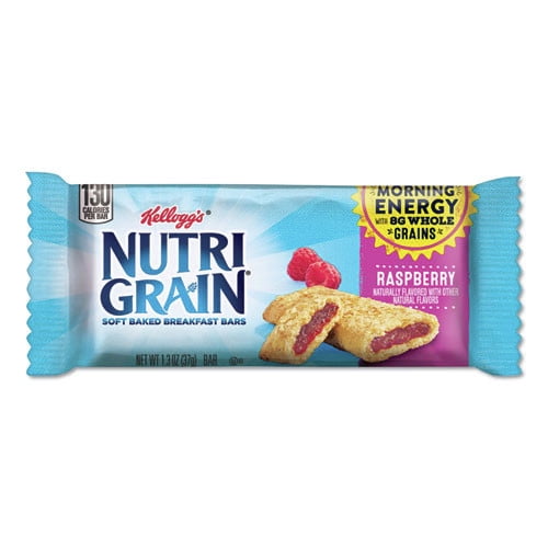 Kellogg's 511382 NutriGrain Soft Baked Breakfast Bars, Raspberry, Indv Wrapped 1.3 Oz Bar, 16