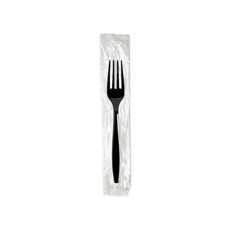 Dixie FH53C Plastic Individually Wrapped Forks  Black  1000 / Carton