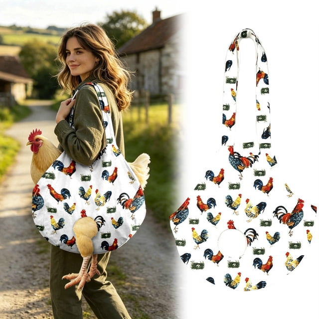 Tong Chicken Rooster Catching With Closure Long Strap & Exquisite Chicken Print Handheld For Chicken Outdoor Travel