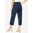 thumbnail image 3 of Jessica London Women's Plus Size Stretch Knit Wide Leg Crop Pant, 3 of 6