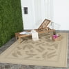SAFAVIEH Courtyard Euler Traditional Floral Indoor/Outdoor Area Rug, 5'3" x 7'7", Natural/Brown