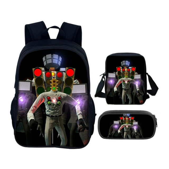 Toilet man three-piece skibidi toilet game peripheral backpack