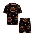 thumbnail image 6 of Men's Pajama Set Pumpkins Halloween Crew Neck Pj Shorts Set 2 Piece Loungewear Sleepwear, 6 of 7