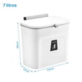 thumbnail image 2 of Bote de Basura Colgante 2Pizeas Con Tapa, 7Litros Cubo de Basura de Pared para Cocina, Cesto Basura pare Baño, Dormitorio, Oficina (Blanco), 2 of 4