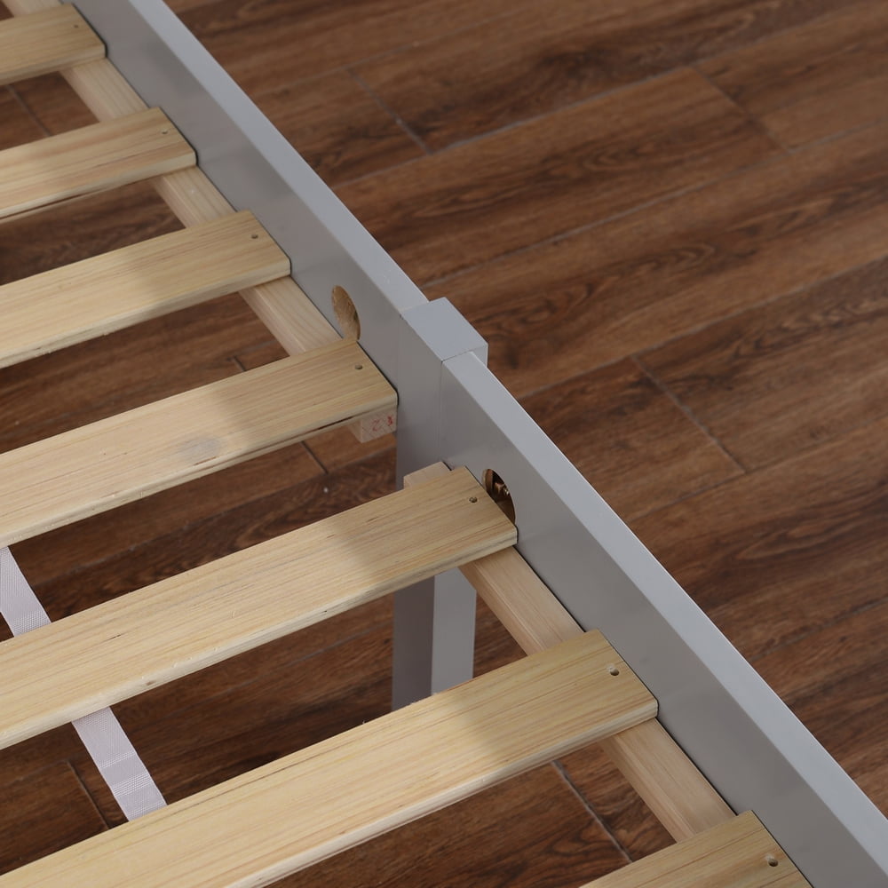 Kepooman Pine Platform Bed Frame with Headboard/wood Plank Support/no Spring Required/easy to Assemble, Queen Size-Gray Kepooman Pine Platform Bed Frame with Headboard/wood Plank Support/no Spring Required/easy to Assemble, Queen Size-Gray