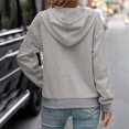 thumbnail image 5 of Yokua Women's Hoodies Casual Long Sleeve Quilted Half Button Drop Shoulder Pullover Tops Loose Drawstring, 5 of 8