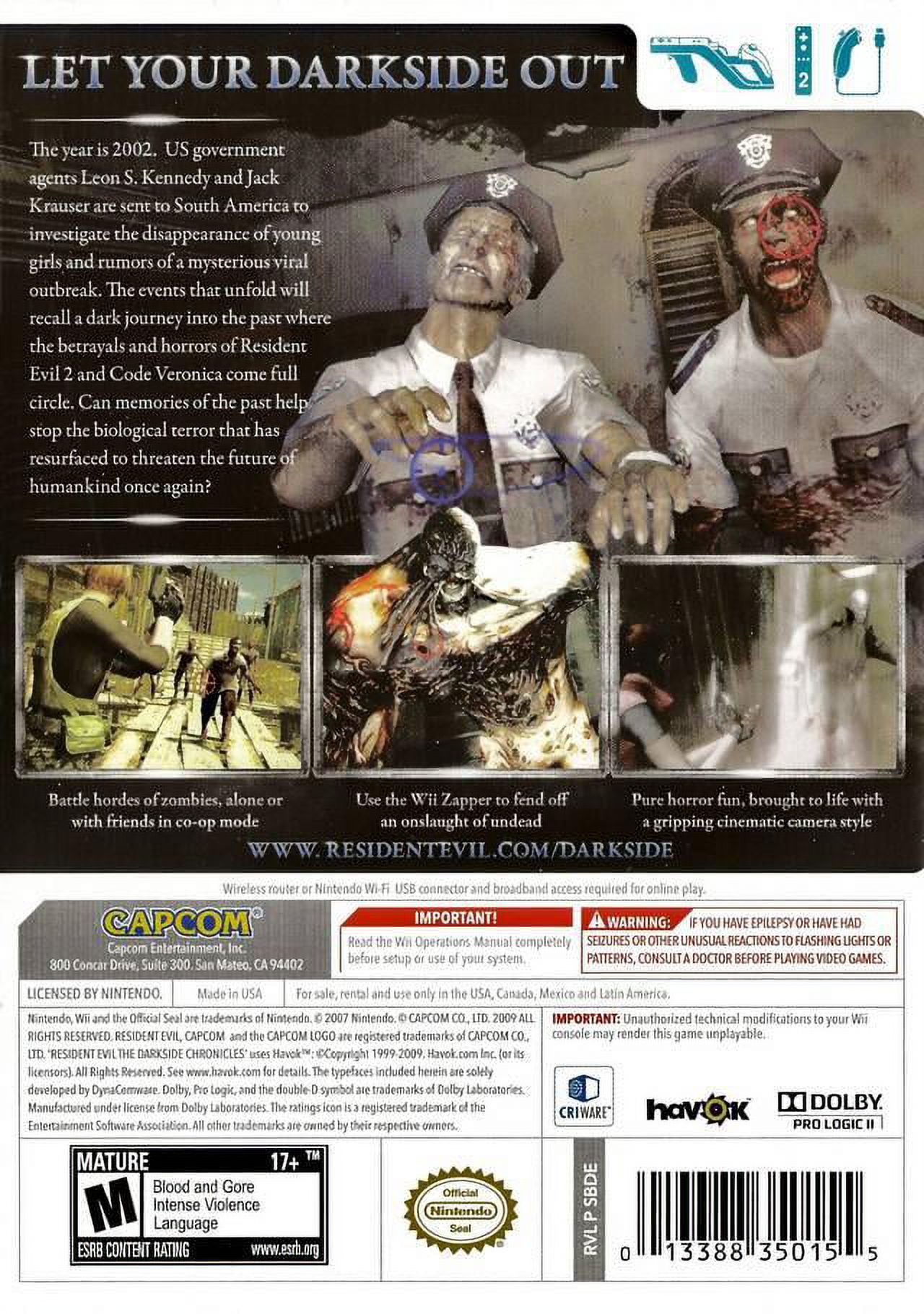 Resident Evil: The Darkside Chronicles [Nintendo Wii] - image 4 of 4