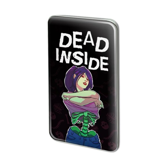 Dead Inside Girl with Exposed Skeleton Bones Metal Rectangle Lapel Hat Pin Tie Tack Pinback