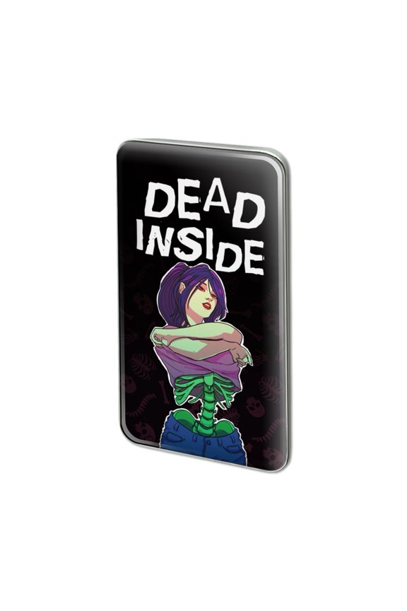 Dead Inside Girl with Exposed Skeleton Bones Metal Rectangle Lapel Hat Pin Tie Tack Pinback