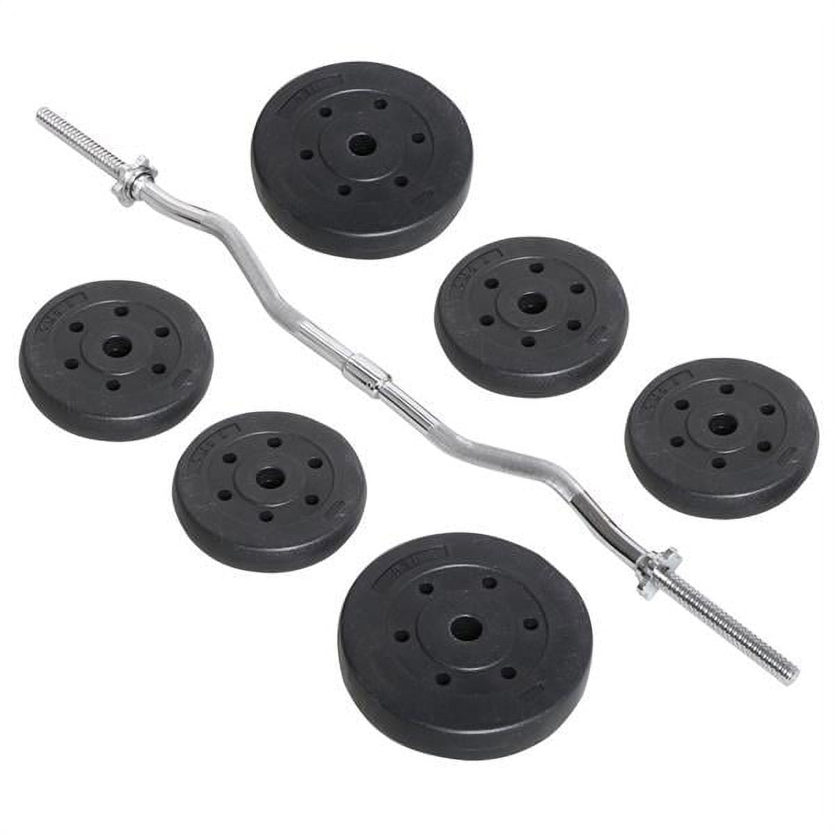 Renwick 55lb Barbell Dumbbell Weight Set, Black