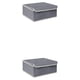 thumbnail image 4 of Matsuzay Caja de almacenamiento de lencería, calcetines, armario para el hogar, organizador de sujetadores, cajas de compartimentos plegables rejilla 13/gris 2Conjunto, 4 of 6