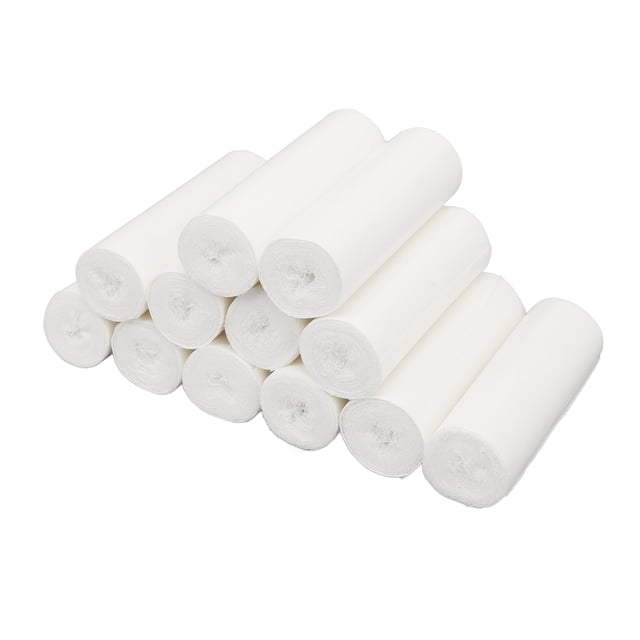 Bandage en Gaze, 12 Pcs Rouleau de Gaze Confortable en Coton Extensible pour Bureau