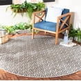 thumbnail image 2 of SAFAVIEH Courtyard Adair Geometric Indoor/Outdoor Area Rug, 6'7" x 6'7" Round, Beige/Black, 2 of 8