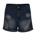 thumbnail image 5 of Fesfesfes Jeans for Women Solid Denim Shorts Pokets Hole Casual Zipper Fringe Jeans Pants, 5 of 9