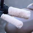 thumbnail image 3 of Ettsollp 1 Set Winter Handlebar Cover Soft Touch Thick Plush Cold-resistant Anti-slip Solid Color Universal Washable Brack Cover Motorcycle Handlebar Warmer Cushion, 3 of 8