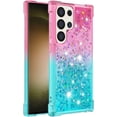 thumbnail image 3 of Case for Samsung Galaxy S24 Ultra Case Glitter Liquid Cute Clear Shockproof Back Cover,Soft TPU Phone Case for Samsung Galaxy S24 Ultra Gradient Turquoise, 3 of 14