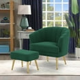 thumbnail image 4 of Andeworld Modern Accent Chair with Ottoman, Upholstered armchair for Living Room, Bedroom (Green), 4 of 6