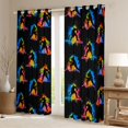 thumbnail image 2 of Manfei Ice Hockey Curtains and Drapes Pack of 2 (52x63 Each), Colorful Splash Black Out Curtains, Blue Orange Black, 2 of 5