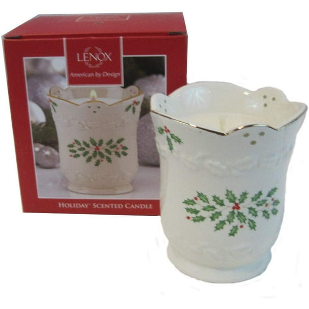 Lenox Holiday Candle Scented / Pierced Ivory China Holder Walmart