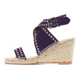 thumbnail image 2 of XYD Women Summer Open Toe Ankle Strap Eyelets Espadrilles Sandals Crossover Straps Wedge Heel Casual Dress Shoes Size 7.5 Purple, 2 of 4