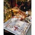 thumbnail image 2 of Christmas Placemats Set of 1 Western Cowboy Snowman Christmas Tree Snow Scene Heat Insulation Washable Place Mats, Rustic Non-Slip Table Mats for Dining Table Party Kitchen Decor,13x19 Inch, 2 of 4